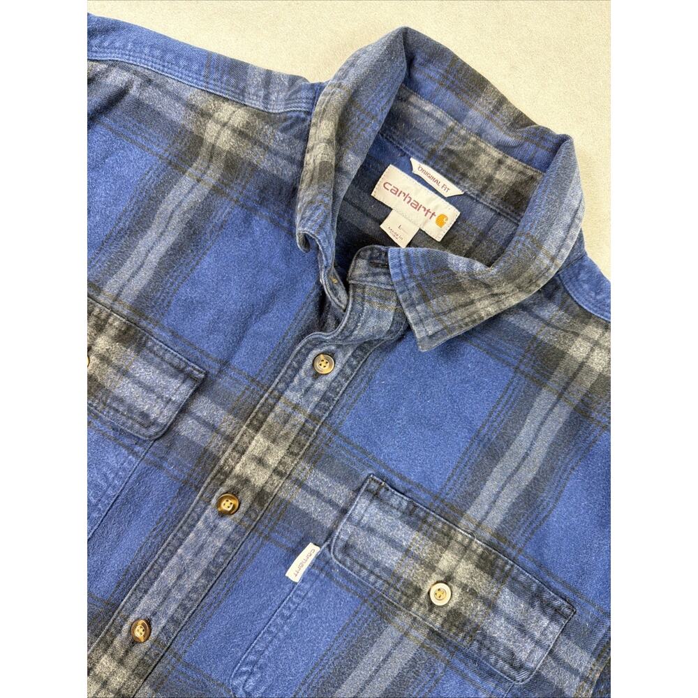 Carhartt Mens Flannel Shirt Large Plaid Original Fit Heavyweight Outdoor Gorp